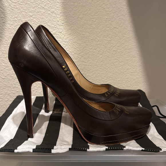 L.A.M.B Gwen Stefani Brown Platform Heels - Picture 5 of 6